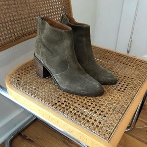 Madewell Green Suede Ames Boot EUC
